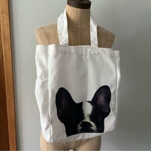 MOJO FRENCH BULLDOG White Cotton Tote Bag Dog Puppy